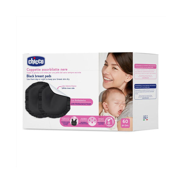 CHICCO ABSORBENT BREAST PADS 60PCS BLACK